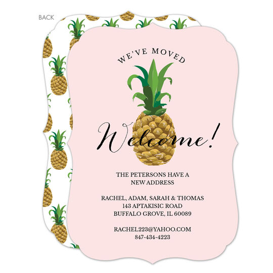 Light Pink Pineapple Moving Announcements